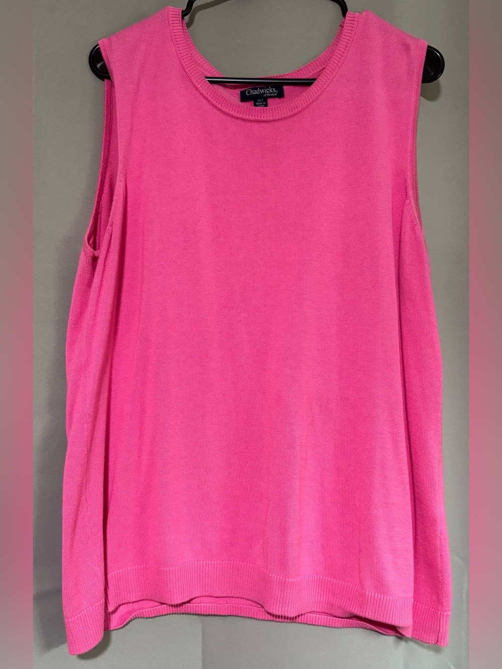 Chadwicks of Boston Hot Pink Sleeveless Sweater XL Tall